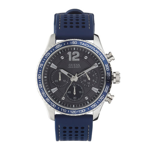  Shop Authentic Guess Fleet Chronograph Black Dial Blue Rubber Strap Watch for Men - W0971G2 - Luxxuri