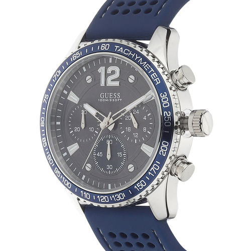  Shop Authentic Guess Fleet Chronograph Black Dial Blue Rubber Strap Watch for Men - W0971G2 - Luxxuri