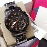  Shop Authentic Fossil Grant Sport Chronograph Black Dial Black Steel Strap Watch for Men - FS5374 - Luxxuri