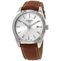  Shop Authentic Tissot Gentleman Silver Dial Brown Leather Strap Watch For Men - T127.410.16.031.00 - Luxxuri