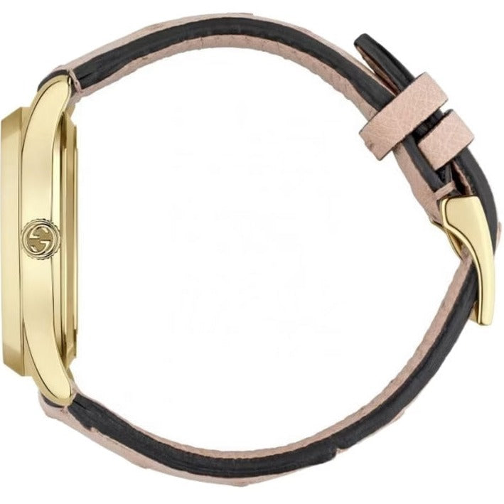  Shop Authentic Gucci G Timeless Skeleton 16K Gold Mother of Pearl Dial Pink Leather Strap Watch For Women - YA1264110 - Luxxuri