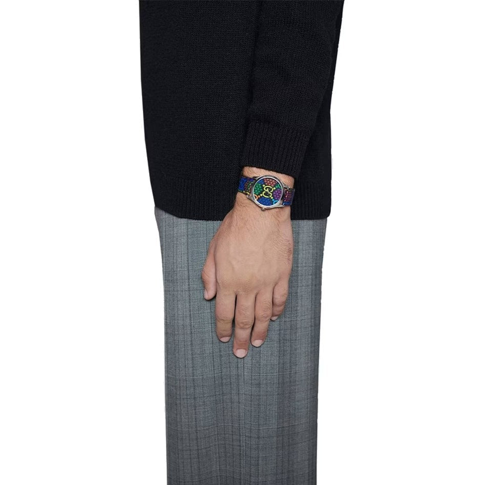  Shop Authentic Gucci G Timeless Quartz Black Dial Black Leather Strap Watch For Women - YA1264146 - Luxxuri