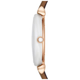  Shop Authentic Emporio Armani Gianni T Bar Quartz Mother of Pearl White Dial Brown Leather Strap Watch For Women - AR11040 - Luxxuri