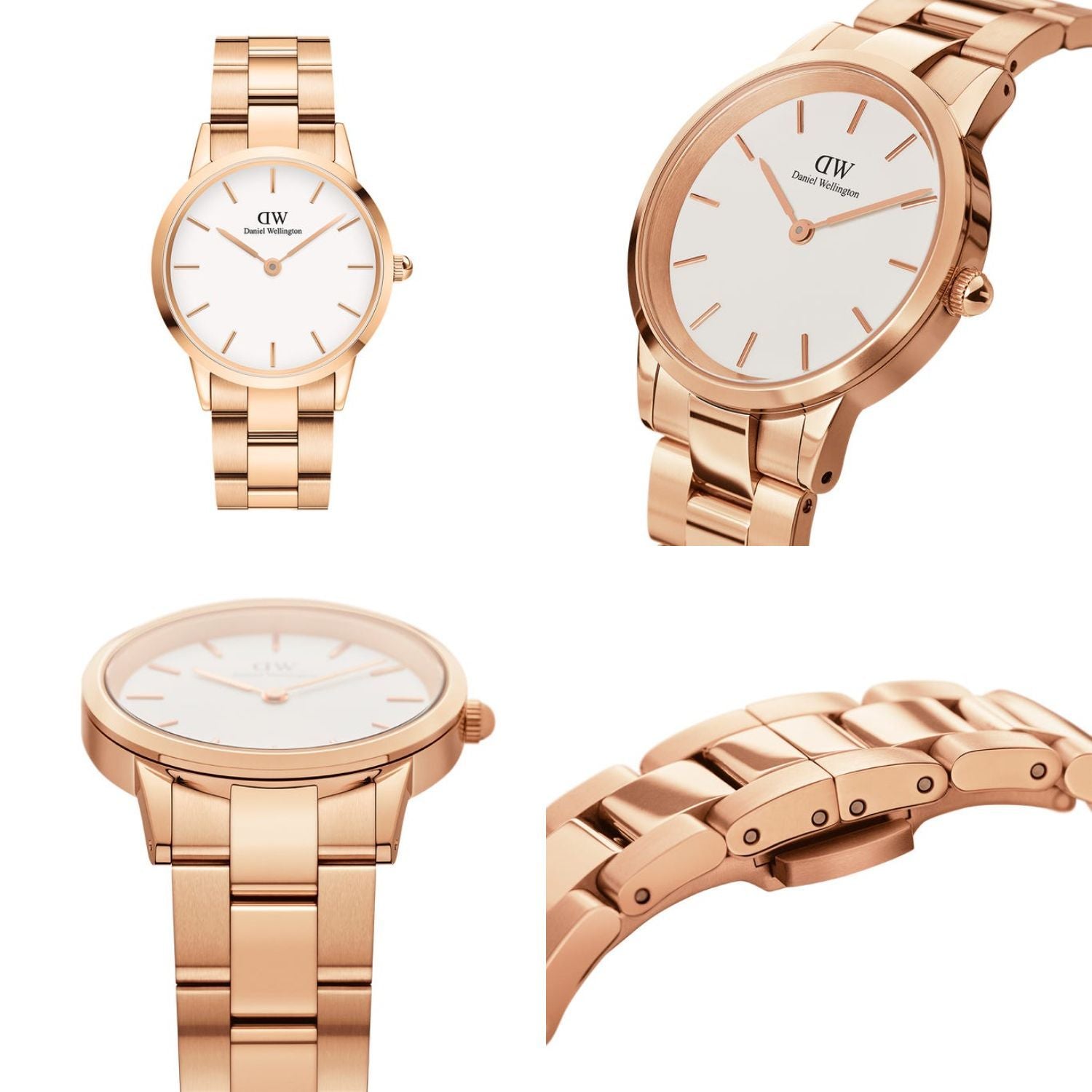  Shop Authentic Daniel Wellington Iconic Link White Dial Rose Gold Steel Strap Watch For Women - DW00100209 - Luxxuri