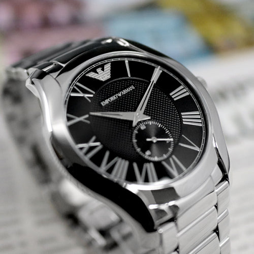  Shop Authentic Emporio Armani Valente Quartz Black Dial Silver Steel Strap Watch For Men - AR11086 - Luxxuri