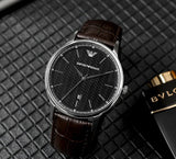  Shop Authentic Emporio Armani Renato Quartz Black Dial Brown Leather Strap Watch For Men - AR11187 - Luxxuri