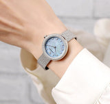  Shop Authentic Emporio Armani Rosa Diamonds Mother of Pearl Blue Dial Silver Mesh Bracelet Watch For Women - AR11380 - Luxxuri