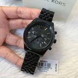  Shop Authentic Michael Kors Lexington Chronograph Black Dial Black Steel Strap Watch For Men - MK8591 - Luxxuri