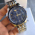  Shop Authentic Emporio Armani Tazio Chronograph Blue Dial Two Tone Stainless Steel Watch For Men - AR6088 - Luxxuri