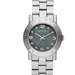  Shop Authentic Marc Jacobs Amy Analog Mother of Pearl Grey Dial Silver Steel Strap Watch for Women - MBM8608 - Luxxuri