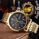  Shop Authentic Hugo Boss Navigator Black Dial Gold Steel Strap Watch for Men - 1513531 - Luxxuri