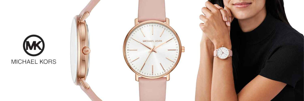  Shop Authentic Michael Kors Pyper Quartz White Dial Pink Leather Strap Watch For Women - MK2741 - Luxxuri