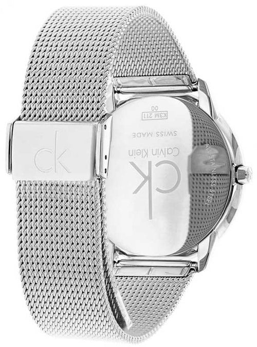  Shop Authentic Calvin Klein Minimal Black Dial Silver Mesh Bracelet Watch for Women - K3M22123 - Luxxuri
