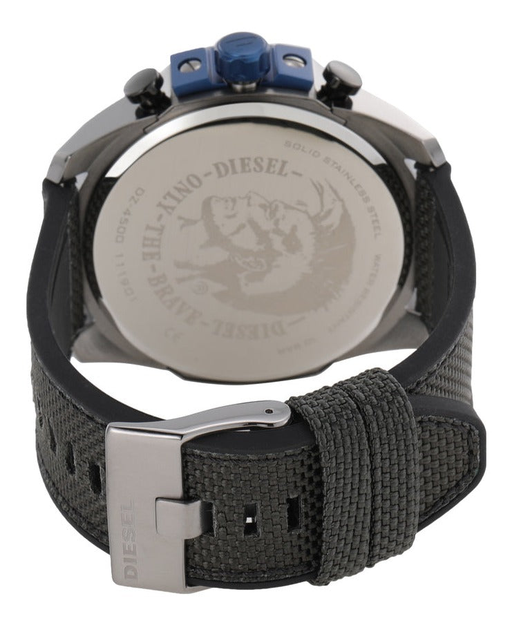  Shop Authentic Diesel Mega Chief Chronograph Black Dial Black Leather Strap Watch For Men - DZ4500 - Luxxuri