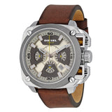  Shop Authentic Diesel BAMF Chronograph Beige Dial Brown Leather Strap Watch For Men - DZ7343 - Luxxuri