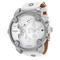  Shop Authentic Diesel Badass Chronograph White Dial White Leather Strap Watch For Men - DZ7265 - Luxxuri