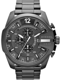 Diesel Mega Chief Chronograph Black Steel Strap Watch For Men - DZ4283