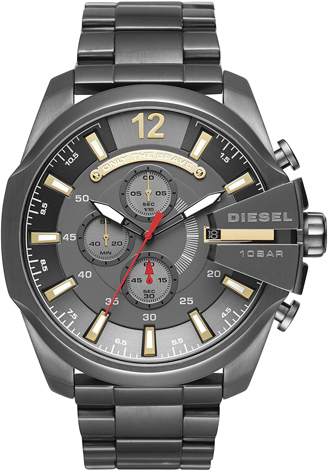  Shop Authentic Diesel  Mega Chief Chronograph Grey Dial Grey Steel Strap Watch For Men - DZ4421 - Luxxuri