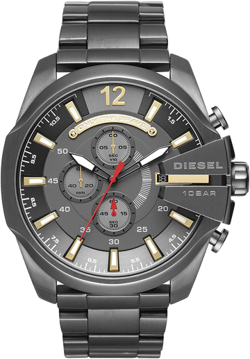  Shop Authentic Diesel  Mega Chief Chronograph Grey Dial Grey Steel Strap Watch For Men - DZ4421 - Luxxuri