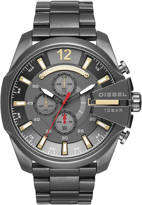  Shop Authentic Diesel  Mega Chief Chronograph Grey Dial Grey Steel Strap Watch For Men - DZ4421 - Luxxuri