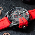  Shop Authentic Diesel Mega Chief Chronograph Black Dial Red Silicone Strap Watch For Men - DZ4427 - Luxxuri