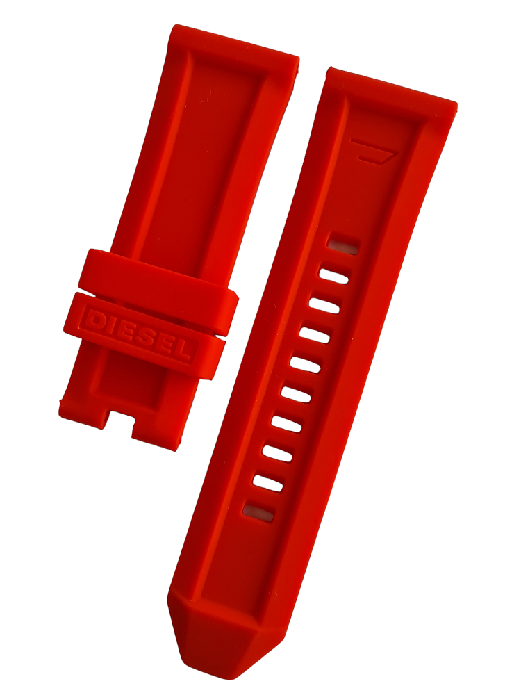  Shop Authentic Diesel Mega Chief Chronograph Black Dial Red Silicone Strap Watch For Men - DZ4427 - Luxxuri