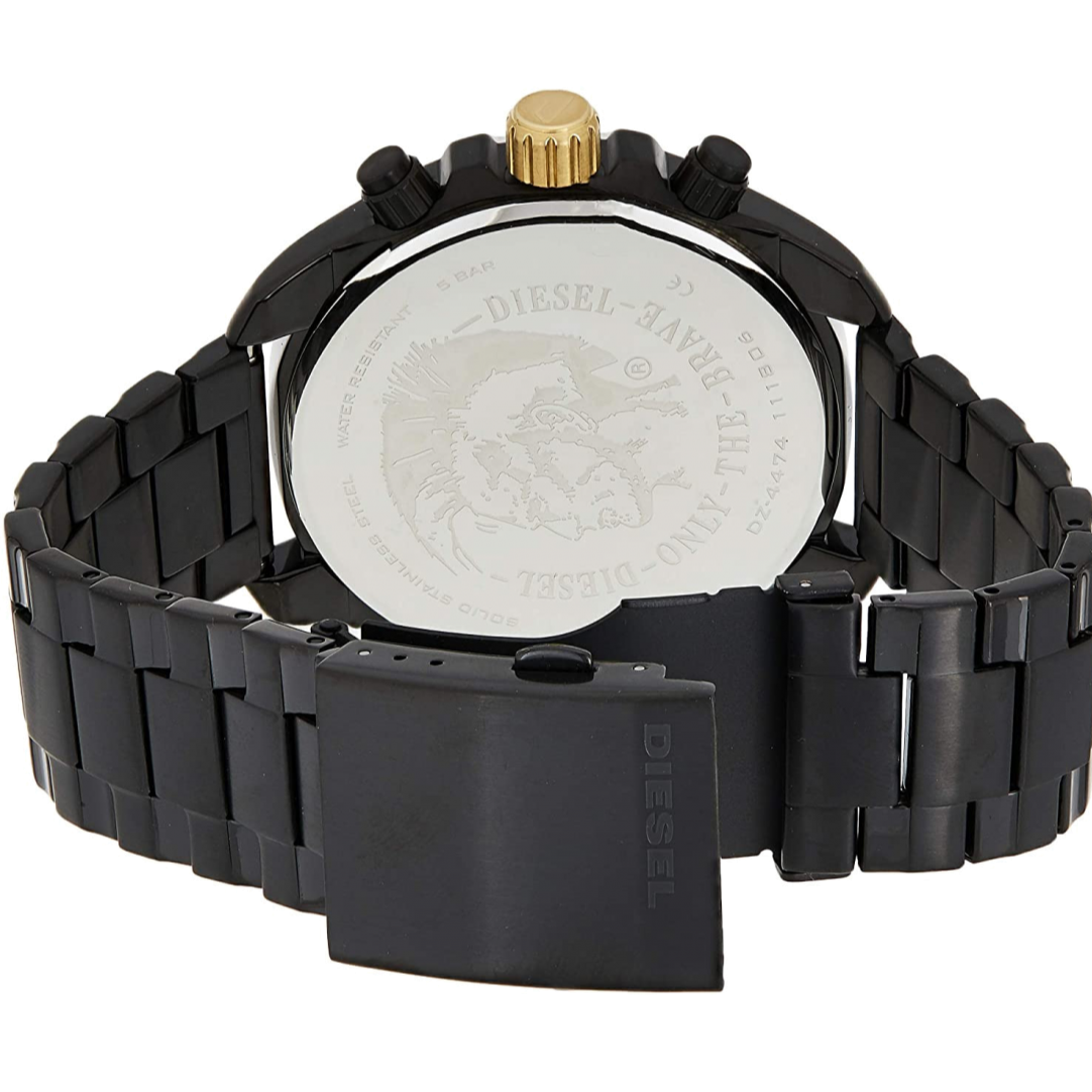  Shop Authentic Diesel Mega Chief Chronograph Grey Dial Black Steel Strap Watch For Men - DZ4479 - Luxxuri