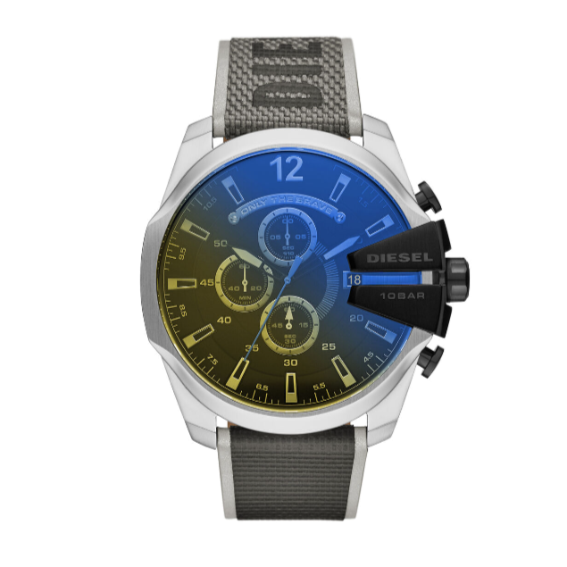  Shop Authentic Diesel Mega Chief Quartz Black Dial Grey Leather Strap Watch For Men - DZ4523 - Luxxuri