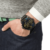  Shop Authentic Diesel Big Daddy Blue Dial Black Leather Strap Watch For Men - DZ7127 - Luxxuri