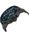  Shop Authentic Diesel Little Daddy Blue Dial Black Leather Strap Watch For Men - DZ7257 - Luxxuri
