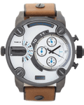  Shop Authentic Diesel SBA Dual Time Chronograph White Dial Brown Leather Strap Watch For Men - DZ7269 - Luxxuri