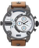  Shop Authentic Diesel SBA Dual Time Chronograph White Dial Brown Leather Strap Watch For Men - DZ7269 - Luxxuri