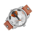  Shop Authentic Diesel Mini Daddy Silver Dial Brown Leather Strap Watch For Men - DZ7309 - Luxxuri