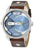  Shop Authentic Diesel Mini Daddy LIght Blue Dial Brown Leather Strap Watch For Men - DZ7321 - Luxxuri