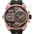  Shop Authentic Diesel Big Daddy Gold & Black Dial Black Leather Strap Watch For Men - DZ7261 - Luxxuri