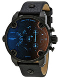  Shop Authentic Diesel Little Daddy Black Dial Black Leather Strap Watch For Men - DZ7334 - Luxxuri