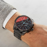  Shop Authentic Diesel Mega Chief Black Dial Black Steel Strap Watch For Men - DZ4318 - Luxxuri