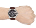  Shop Authentic Diesel Mega Chief Black & Silver Round Dial Brown Leather Strap Watch For Men - DZ4290 - Luxxuri
