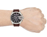  Shop Authentic Diesel Mega Chief Black & Silver Round Dial Brown Leather Strap Watch For Men - DZ4290 - Luxxuri