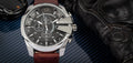  Shop Authentic Diesel Mega Chief Black & Silver Round Dial Brown Leather Strap Watch For Men - DZ4290 - Luxxuri