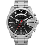  Shop Authentic Diesel Mega Chief Chronograph Black Dial Silver Steel Strap Watch For Men - DZ4308 - Luxxuri