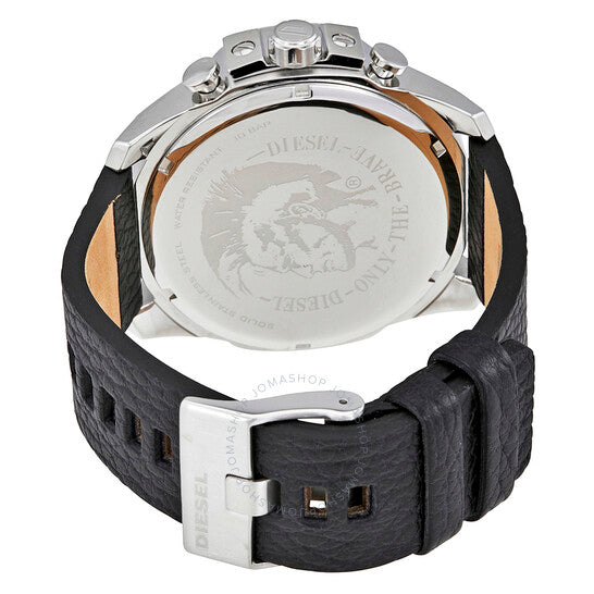  Shop Authentic Diesel Mega Chief Chronograph Blue Dial Black Leather Strap Watch For Men - DZ4423 - Luxxuri