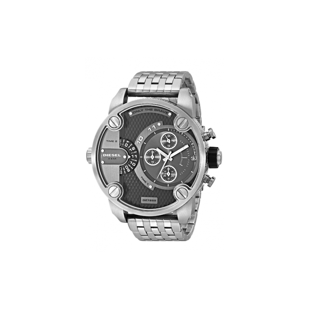  Shop Authentic Diesel Little Daddy Chronograph Black Dial Silver Steel Strap Watch For Men - DZ7259 - Luxxuri