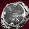  Shop Authentic Diesel Little Daddy Chronograph Black Dial Silver Steel Strap Watch For Men - DZ7259 - Luxxuri