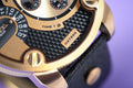  Shop Authentic Diesel Little Daddy Black & Gold Dial Black Leather StrapWatch For Men - DZ7282 - Luxxuri