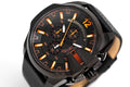  Shop Authentic Diesel Mega Chief Chronograph Black Dial Black Leather Strap Watch For Men - DZ4291 - Luxxuri