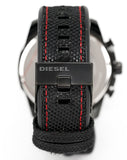 Shop Authentic Diesel Mega Chief Chronograph Silver Dial Black Leather Strap Watch For Men - DZ4512 - Luxxuri