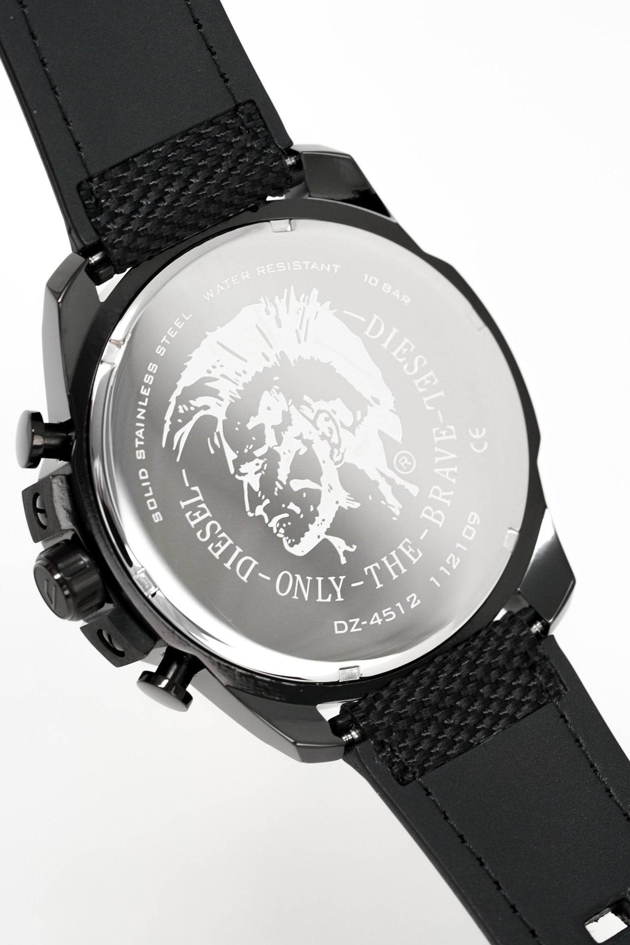  Shop Authentic Diesel Mega Chief Chronograph Silver Dial Black Leather Strap Watch For Men - DZ4512 - Luxxuri