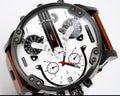  Shop Authentic Diesel Mr. Daddy 2.0 Chronograph Silver Dial Brown Leather Strap Watch For Men - DZ7394 - Luxxuri