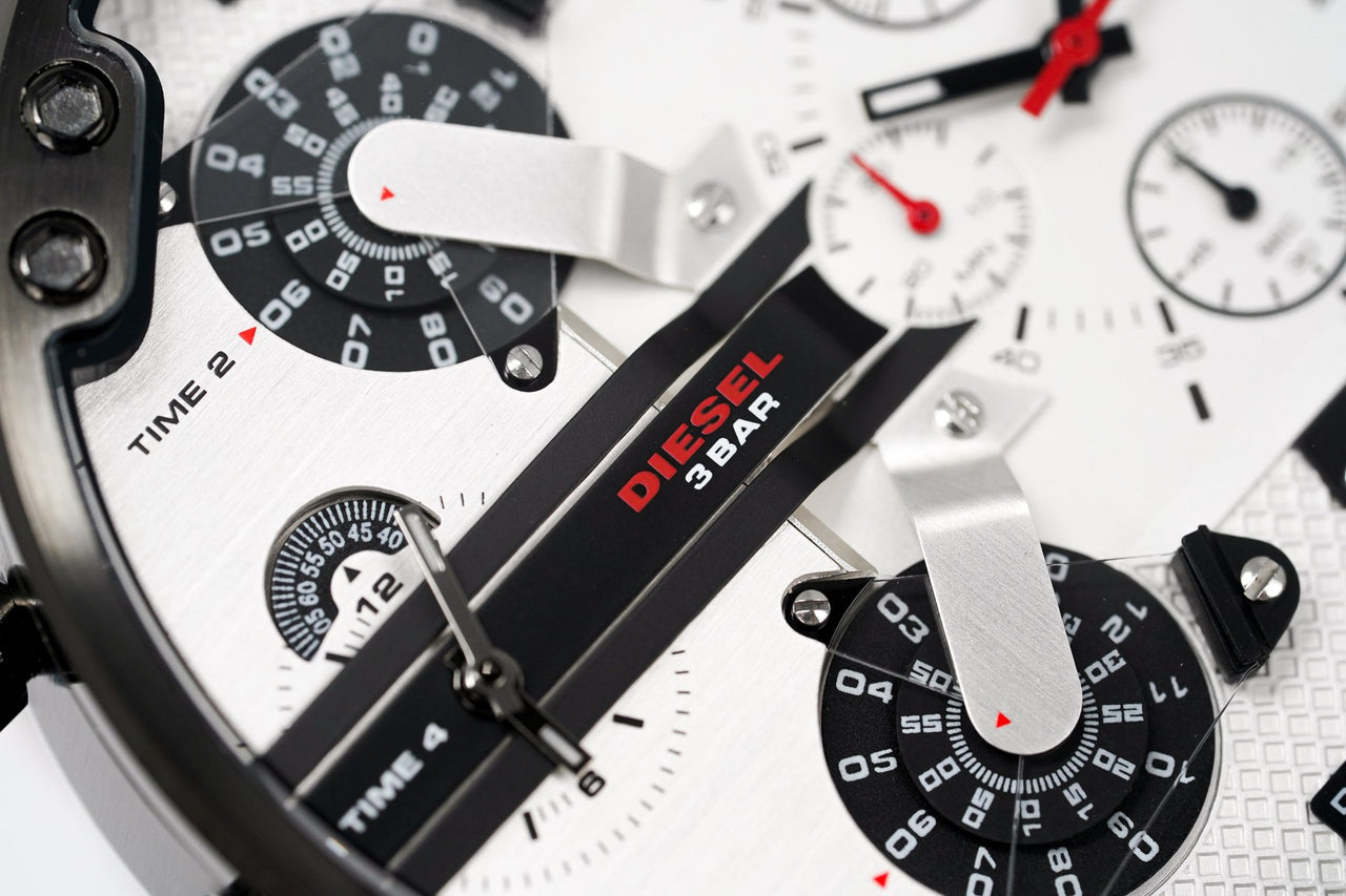  Shop Authentic Diesel Mr. Daddy 2.0 Chronograph Silver Dial Brown Leather Strap Watch For Men - DZ7394 - Luxxuri